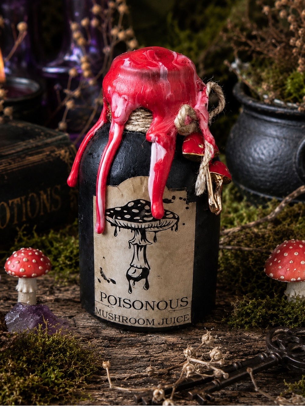 Poisonous Mushroom Juice Decorative Potion Bottle Gothic Halloween